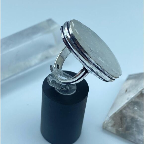 Selenite Sterling Silver Ring Size 5.5 - Picture 7 of 11